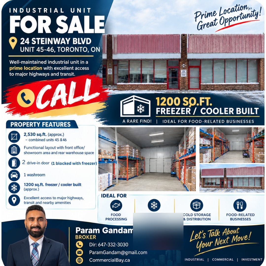 Industrial unit for sale in Etobicoke